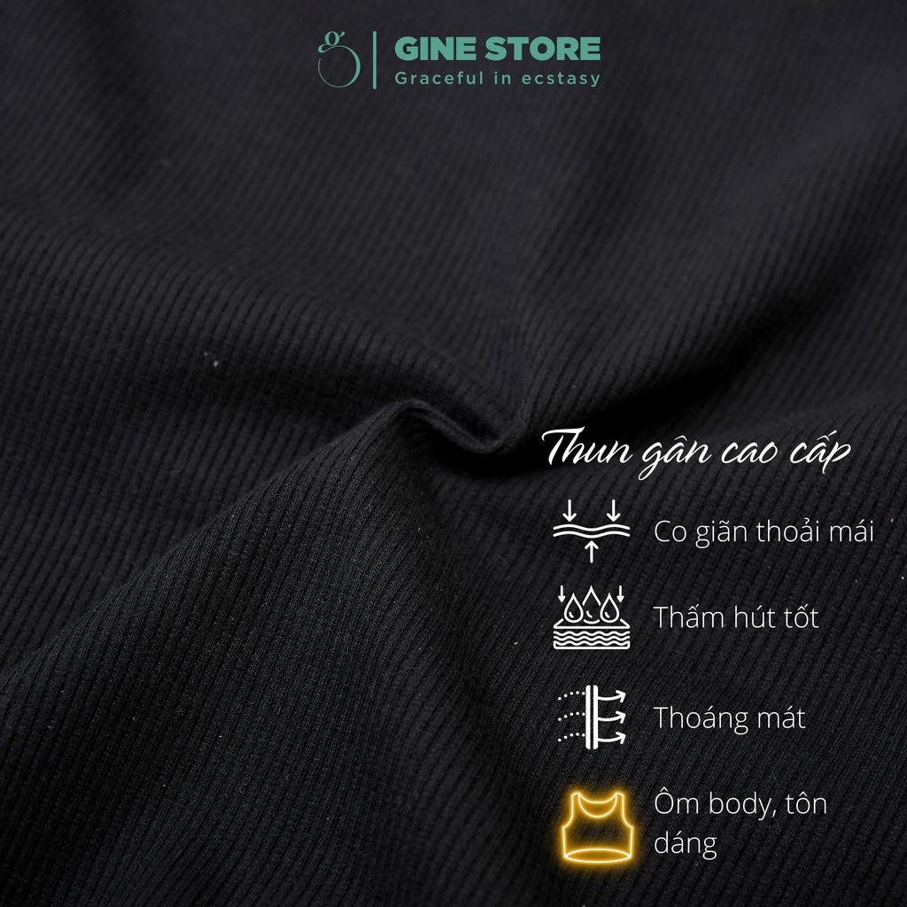 Áo croptop nữ hai dây bản to SUE chất thun bo gân co giãn, áo thun Tanktop body dáng lửng cho nữ GINE STORE