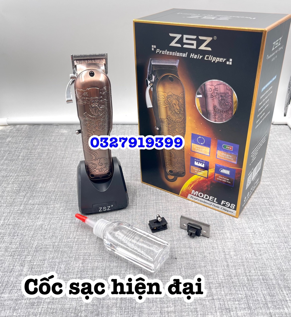 Tông đơ cắt tóc chuyên nghiệp ZSZ F98 lưỡi kép