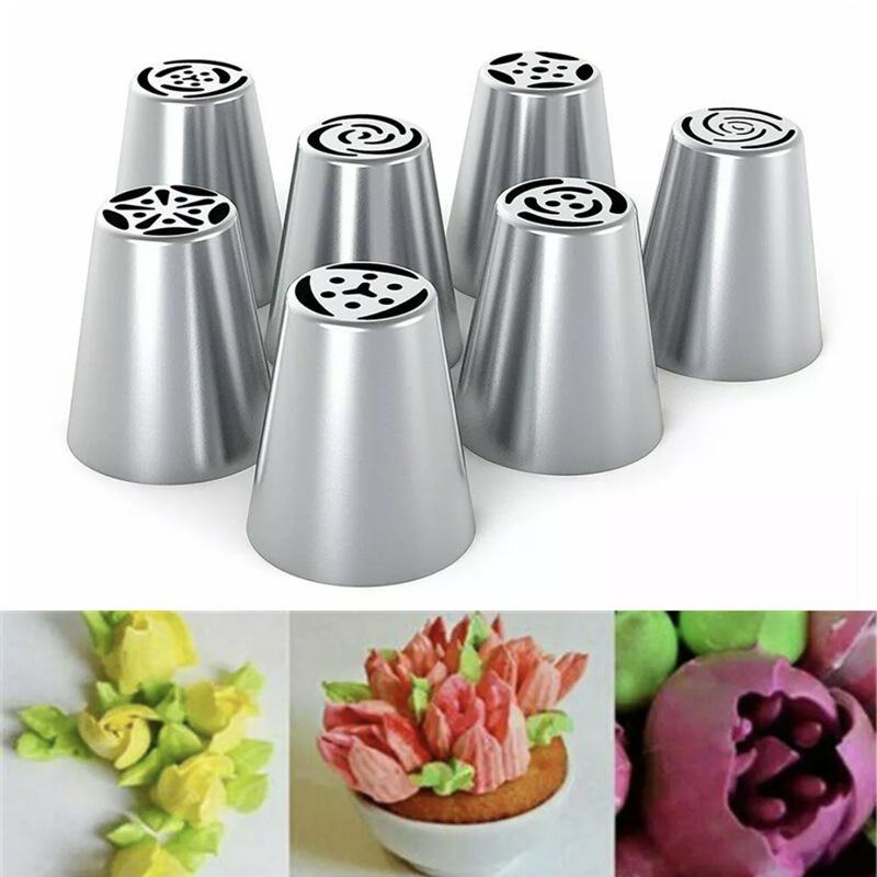 Set 7 Dụng Cụ Bắt Kem Trang Trí Bánh Bằng Thép Không Gỉ ANAEAT