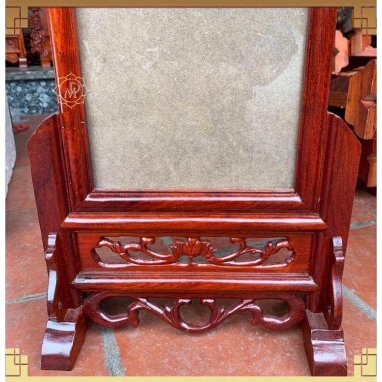 Khung ảnh thờ gỗ hương mẫu hoa lá tây