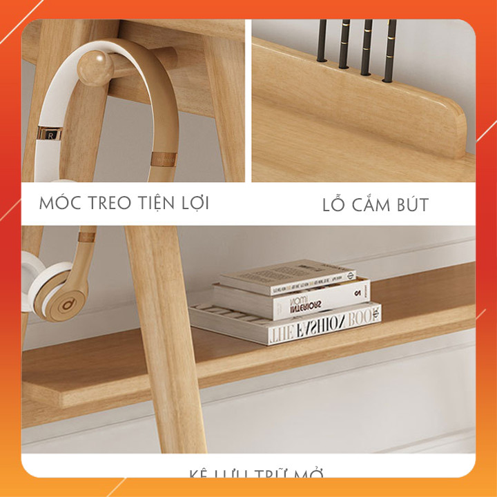 Bộ Bàn Ghế Gỗ Thông Phong Cách Bắc Âu Cao Cấp - Bộ Bàn Làm Việc Gỗ Tự Nhiên Đa Năng