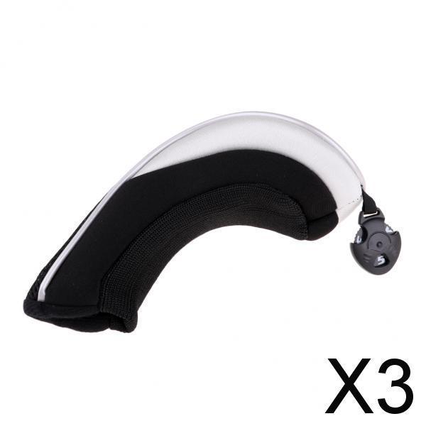 3xGolf Hybrid UT Club Rescue Head Cover Headcover with Number Tag Black
