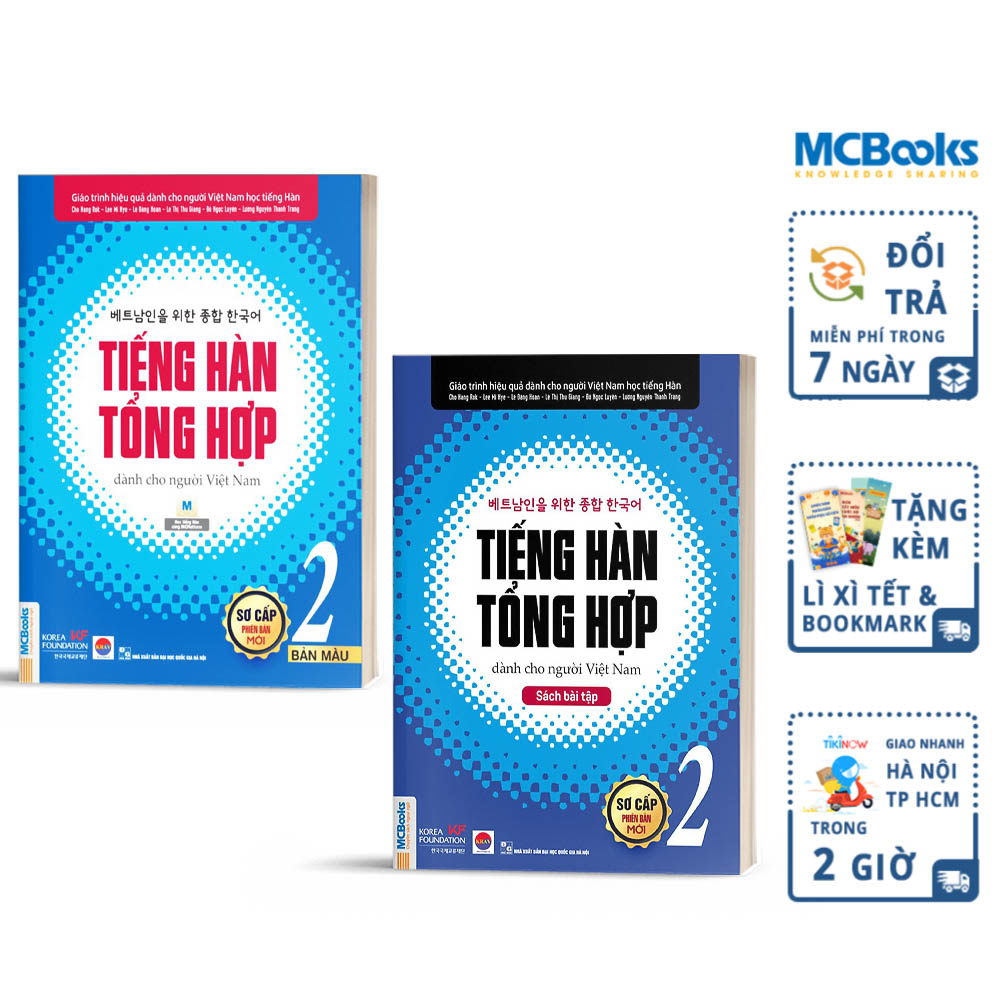 Combo Tiếng Hàn Tổng Hợp Sơ Cấp 2 Dành Cho Người Việt Nam Bản In Màu - Học Kèm App