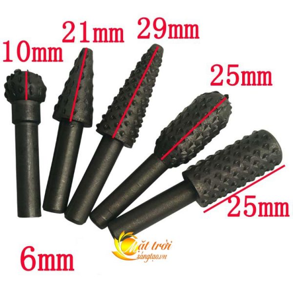 Bộ 5 mũi mài khoét rãnh gỗ, nhựa