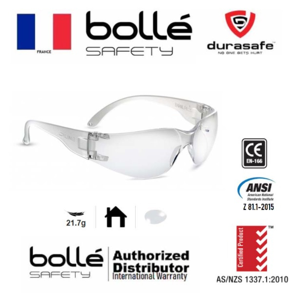 Kính bảo hộ BOLLE PSSBL30-014 B-Line BL30 Safety Glasses Clear Len, chống đọng sương, tròng trong (tặng kèm hộp)