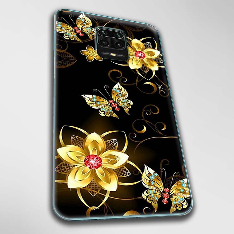 Ốp lưng dành cho Xiaomi Redmi Note 9, 9 Pro, 9S mẫu Hoa bướm vàng