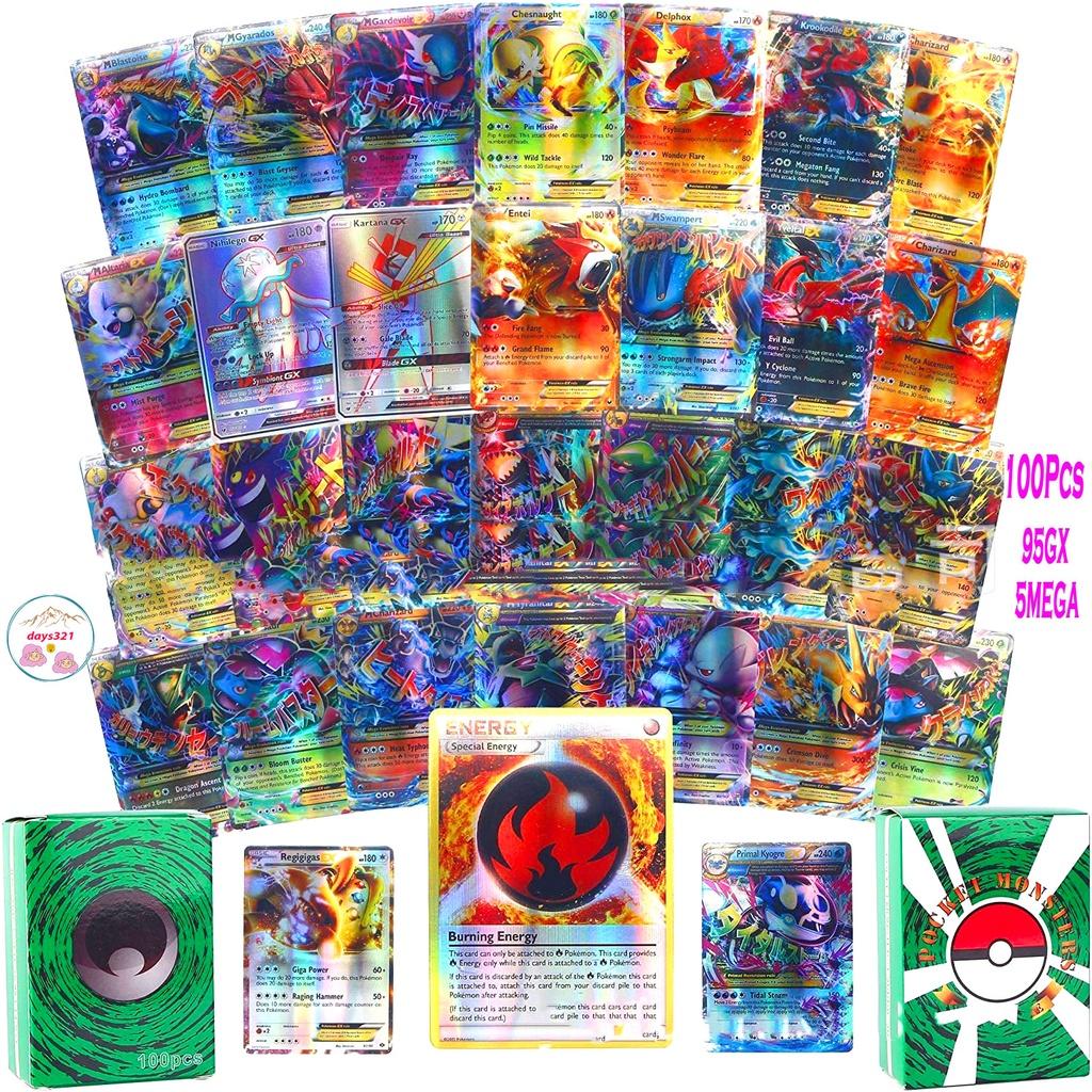 Bộ 100 thẻ bài Pokemon gồm 80 thẻ EX và 20 thẻ GX