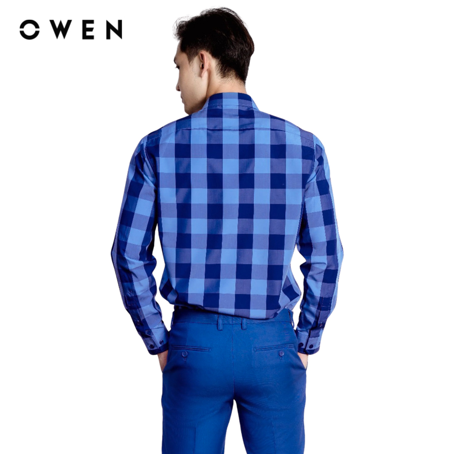 OWEN - Áo sơ mi Nam  Dài tay Form Regular Fit Chất liệu Bamboo Màu đậm - AR22749D