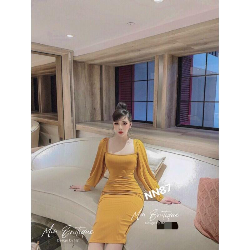 Váy len body tay bồng
