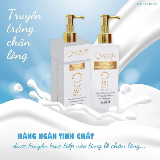 Kem Body Truyền Trắng Chân Lông Queenie Skin - Dưỡng Da Trắng Hồng Tự Nhiên, Chống Nắng, Bảo Vệ Chống Lại Tia UV Hiệu Quả, Ngăn Ngừa Lão Hóa – 300 ML - Hàng Chính Hãng