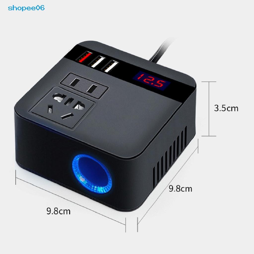 Bộ biến tần PEMG LCD 100W 12V 24V sang 110V 220V cho xe hơi