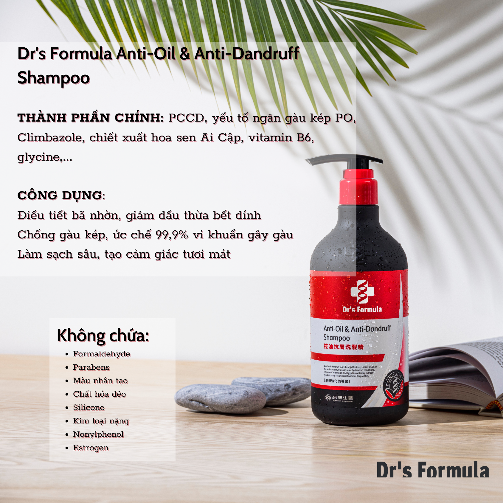 Dầu Gội Kiểm Soát Dầu & Ngăn Gàu Dr's Formula Anti-Oil & Anti-Dandruff Shampoo