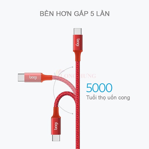 Cáp USB Type-C 2.0 Bagi dây dù 1m CS100 - Hàng chính hãng