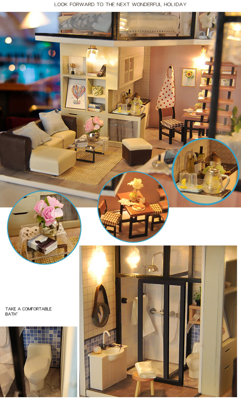 Mô Hình Lắp Ráp DIY - Home and Dream ( Tặng Kèm Mica ) DRU - Hàng Chính Hãng