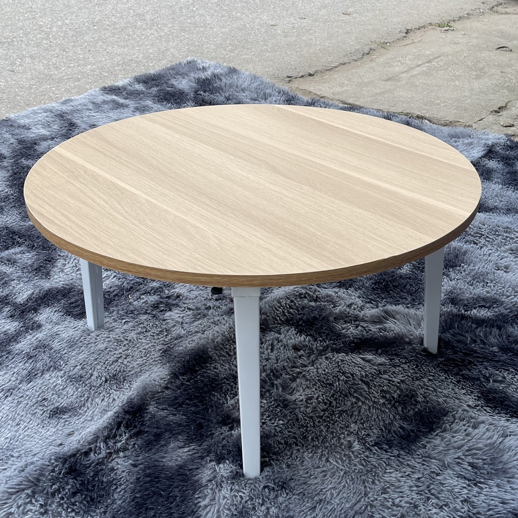 Bàn Tròn Mặt Gỗ MDF 60X60X30cm Chân Nhựa Chắc Chắn Làm Bàn Ăn, Bàn Làm Việc Đa Năng, Ngồi Học, Decor Phòng Siêu Đẹp