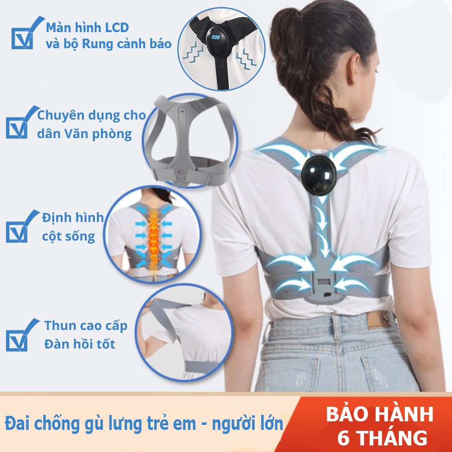 Đai chống gù lưng trẻ em, người lớn chống lưng tôm, cong vẹo cột sống - Nẹp lưng chống vẹo cột sống - thông minh cho trẻ em nam và nữ phù hợp mọi lứa tuổi