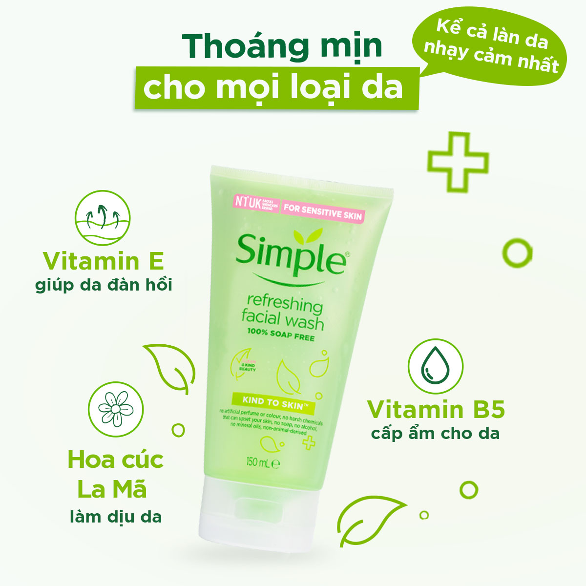 Sữa Rửa Mặt Simple Refreshing Facial Wash 150ml