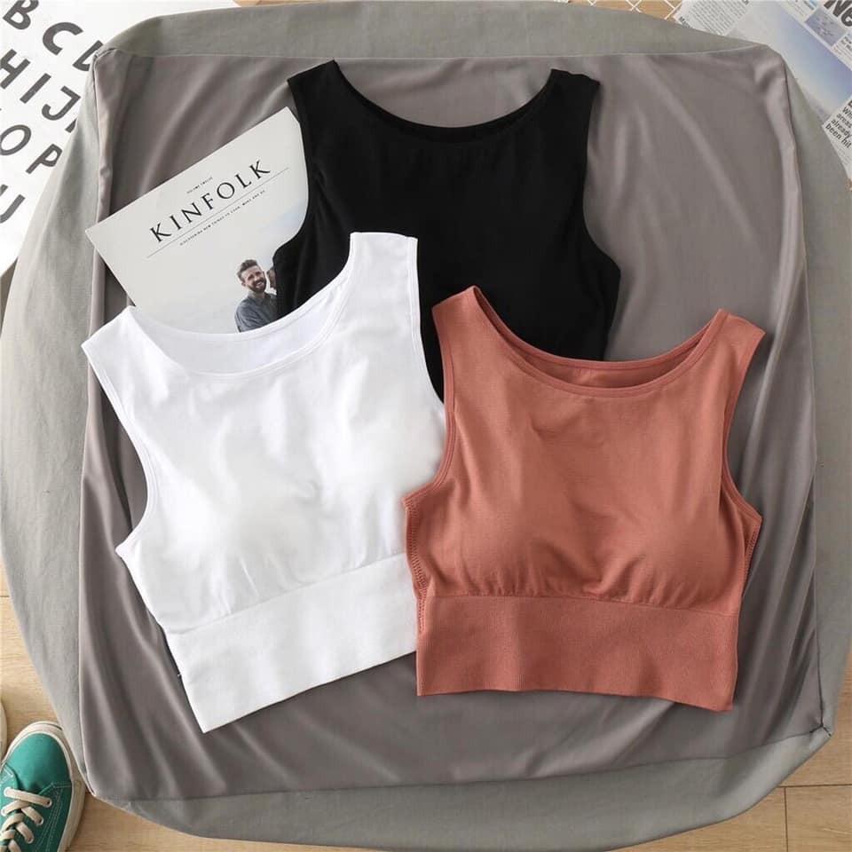 (ẢNH THẬT) ÁO CROPTOP 3 LỖ CHẤT COTTON ĐẸP CÓ MÚT NGỰC