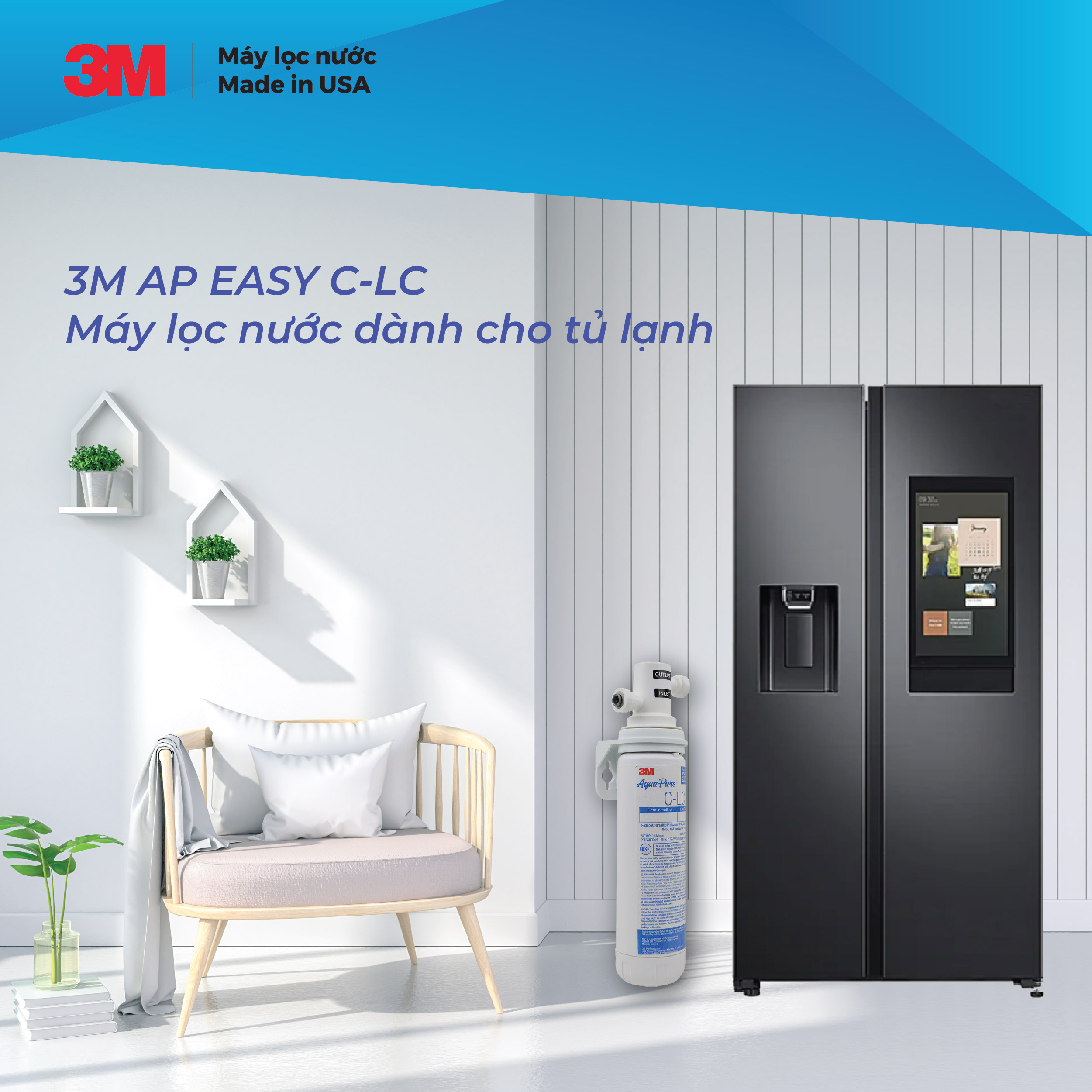 MÁY LỌC NƯỚC DÀNH CHO TỦ LẠNH 3M AP EASY CLC - HÀNG CHÍNH HÃNG