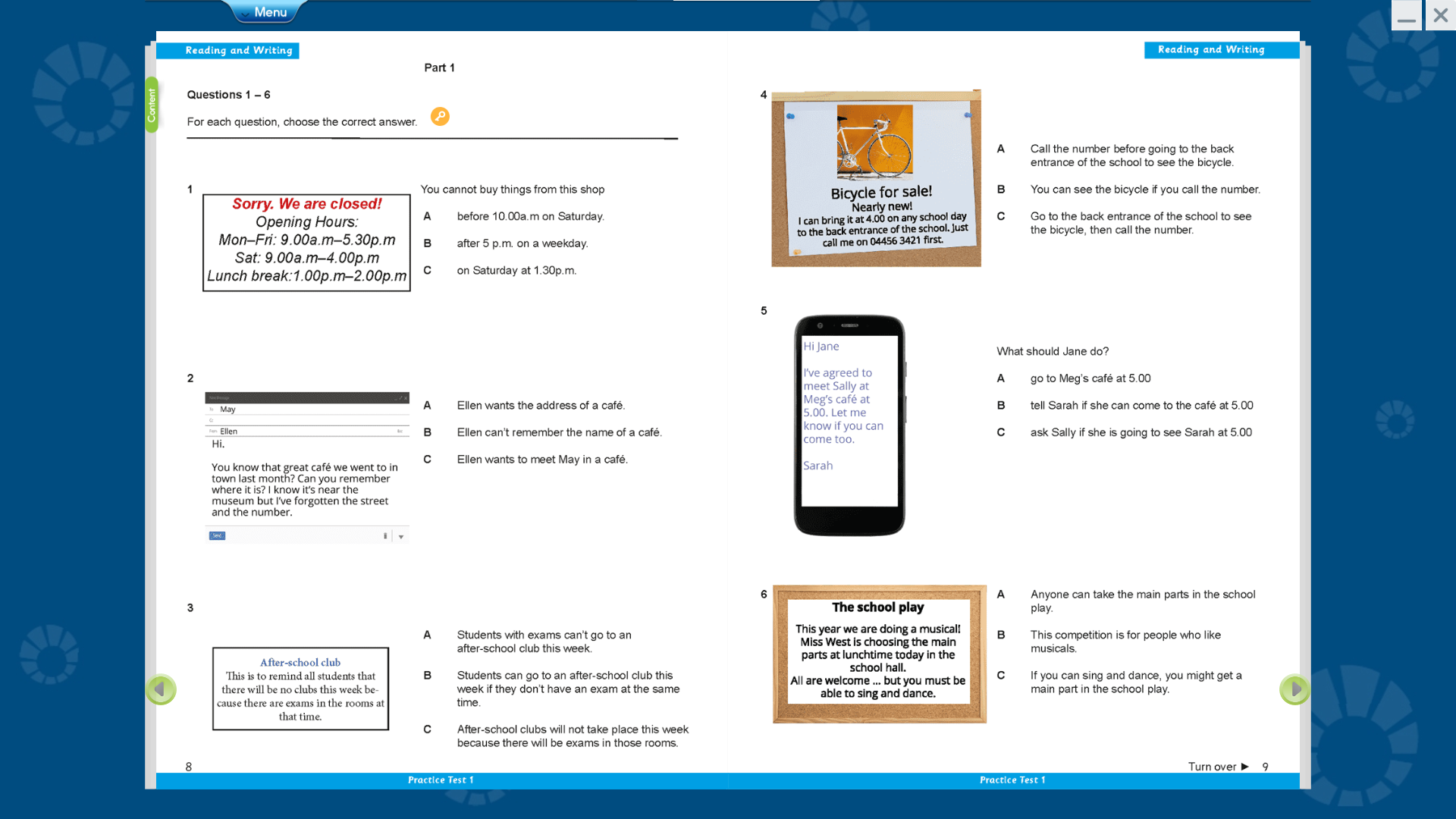 Hình ảnh [E-BOOK] Practice Tests 1-5 Key For Schools A2 Sách mềm sách học sinh