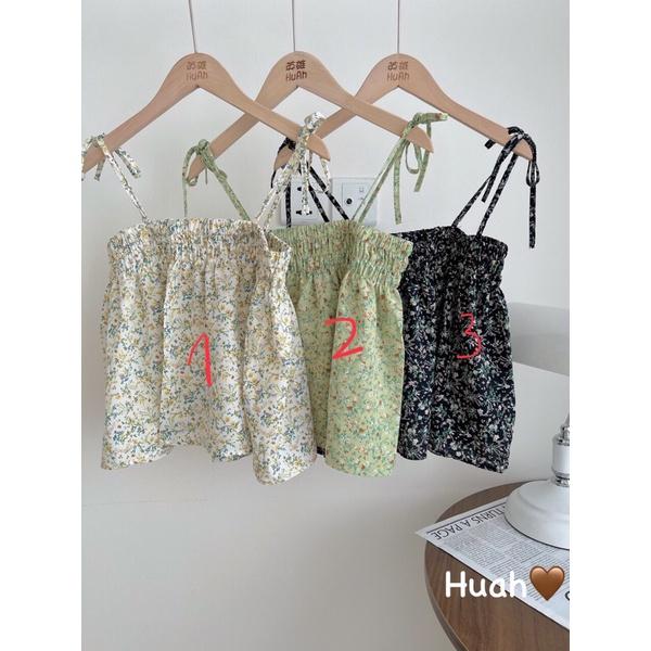 áo dây hoa nhí - 2(hoa xanh),freesize dưới 55kg