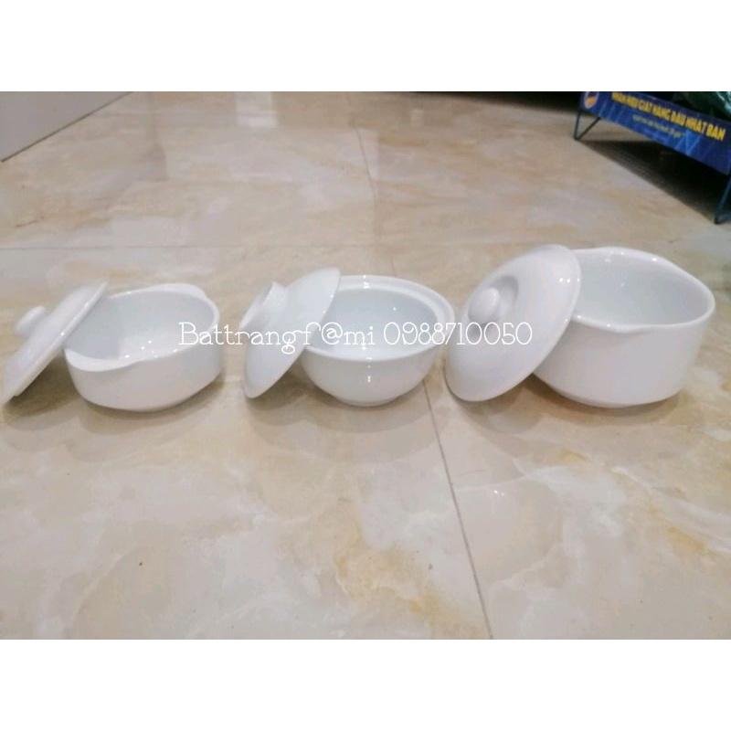 Thố chưng yến sứ trắng Bát Tràng