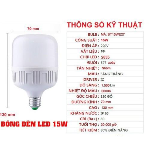 Combo 10 Bóng đèn Led Linh Phi 15 W siêu sáng, tiết kiệm điện năng, an toàn khi sử dụng.