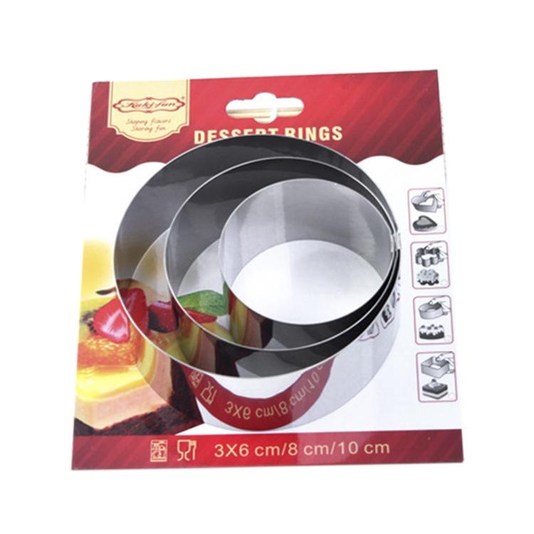 Khuôn RING Mousse Cookies Cutter KHUÔN Nhấn Dụng Cụ Làm Bánh Quy Hình Tròn Theo Bộ 3 Chiếc - CBMOUSTRON3P