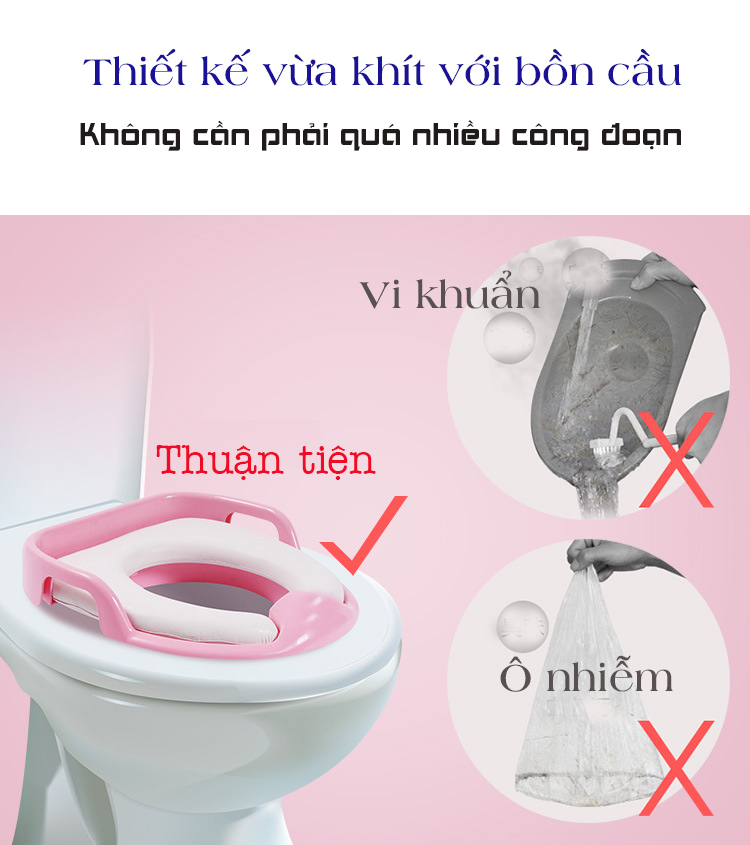 Bệ ngồi toilet cho bé - Bệ đi vệ sinh có tay vịn dành cho bé từ 1 tuổi đến 4 tuổi (xanh)