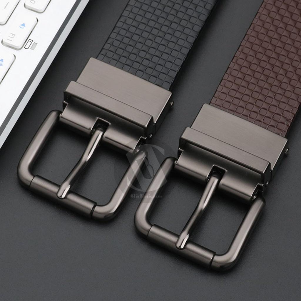 Dây Thắt Lưng, Nịt Nam Da Bò Thật Cao Cấp - ShinBasic, Bảng Khoá Kim, Đục Lỗ, Thời Trang Công Sở, BELTS21BAS10