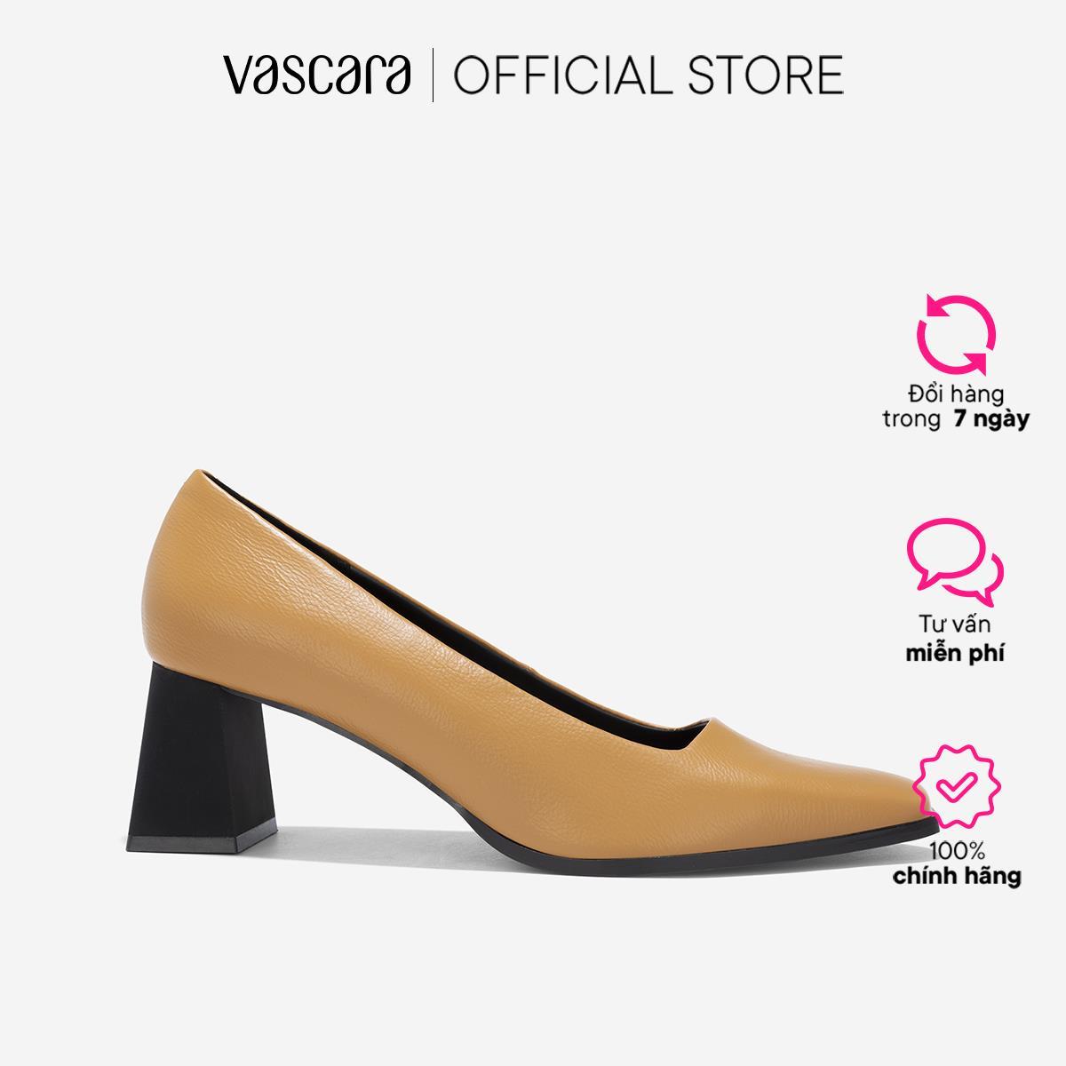 Giày Bít Mũi Vuông Block Heel - BMN 0656