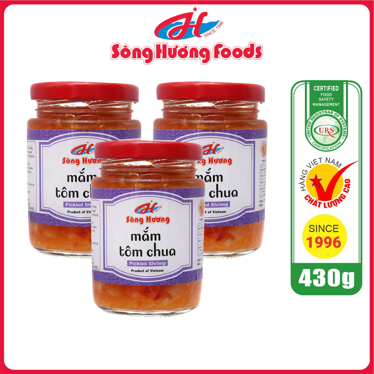 3 Hũ Mắm Tôm Chua Sông Hương Foods Hũ 430g