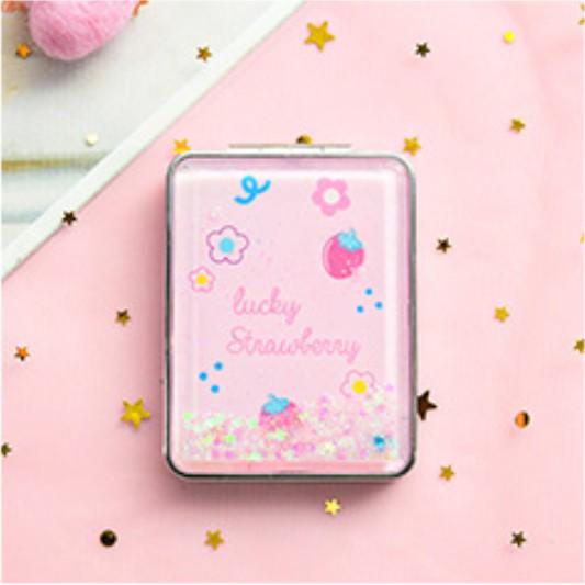 Gương mini 2 mặt bỏ túi kim tuyến có nhiều màu sắc( giao ngẫu nhiên) (hàng sẵn