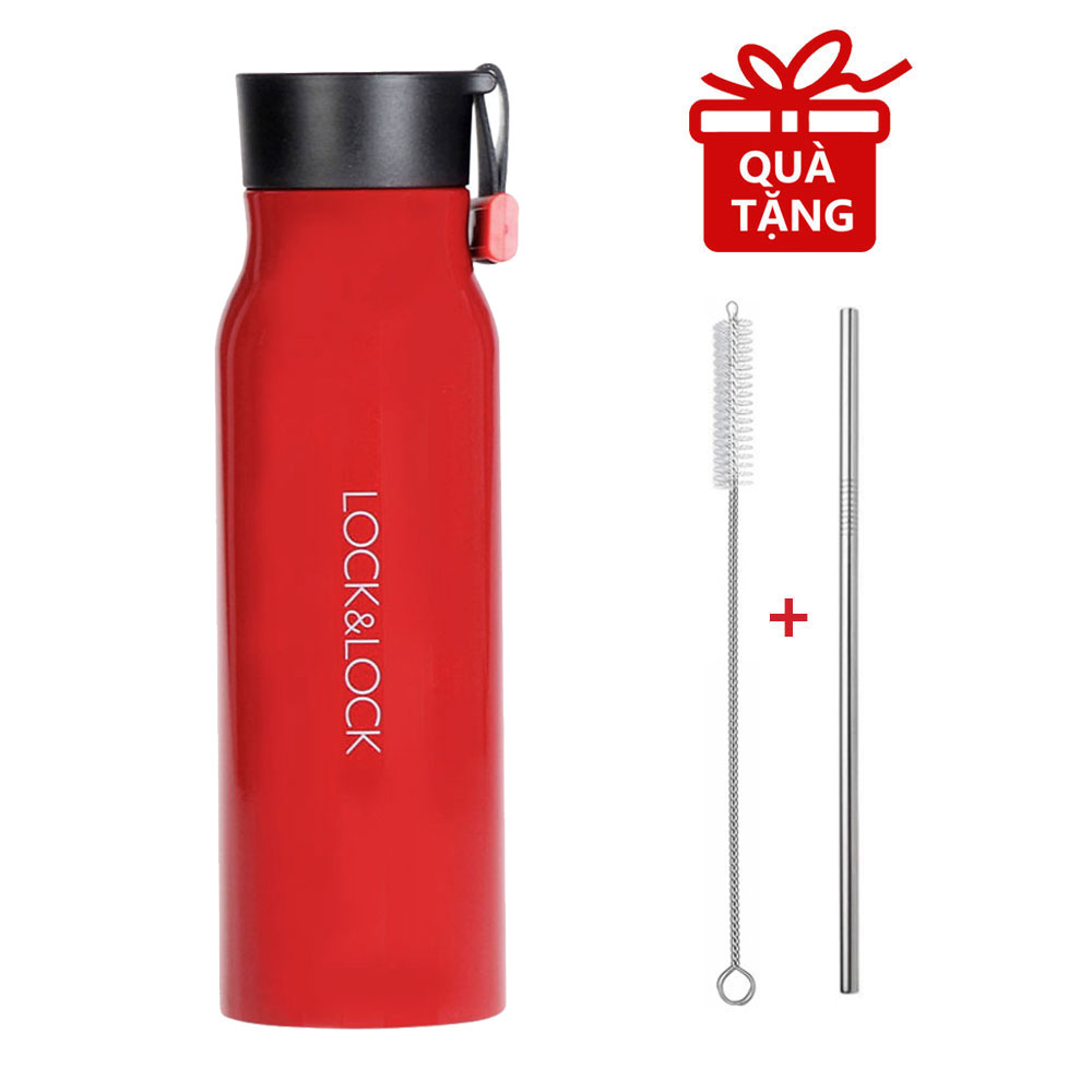 Bình Giữ Nhiệt Thép Không Gỉ Lock&amp;Lock Name Tumbler LHC4125 (500ml) - Hàng Chính Hãng, Chất Liệu Thép Không Gỉ, Giữ Nhiệt Nong và Lạnh Tốt - Tặng Kèm Ống Hút Inox Và Cọ Rửa Ống Hút