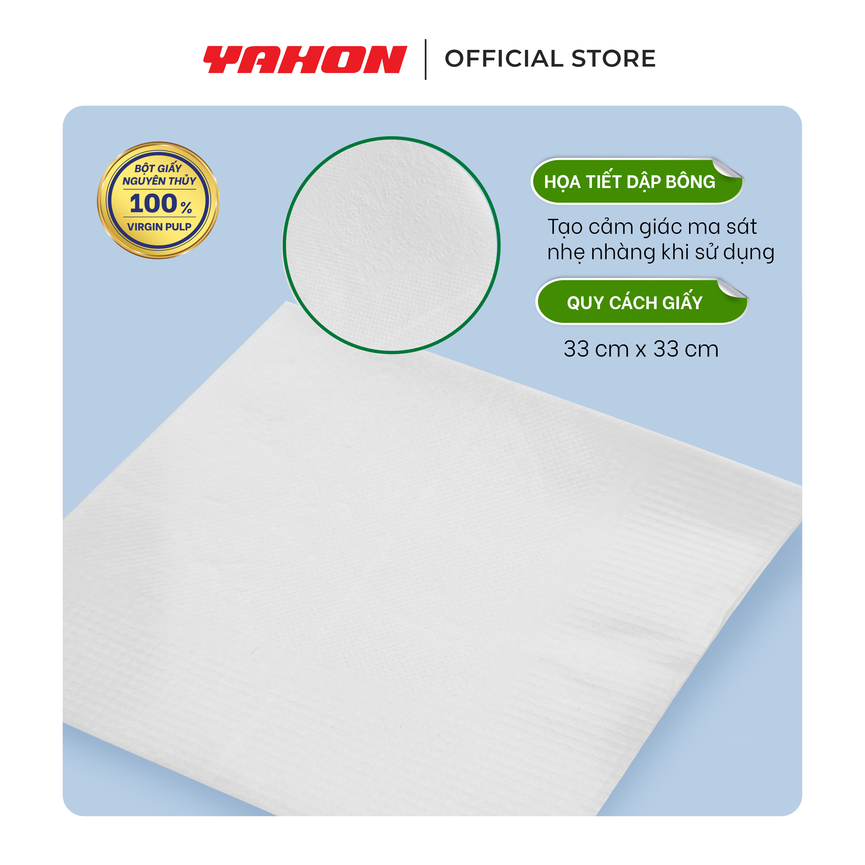 Combo Bao Khăn ăn cao cấp 33*33cm Let-green, 100 Tờ/Bao