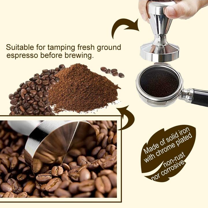 Tay nén tamper cà phê L-Beans máy Espresso cỡ 49, 51 và 58mm - HÀNG NHẬP KHẨU