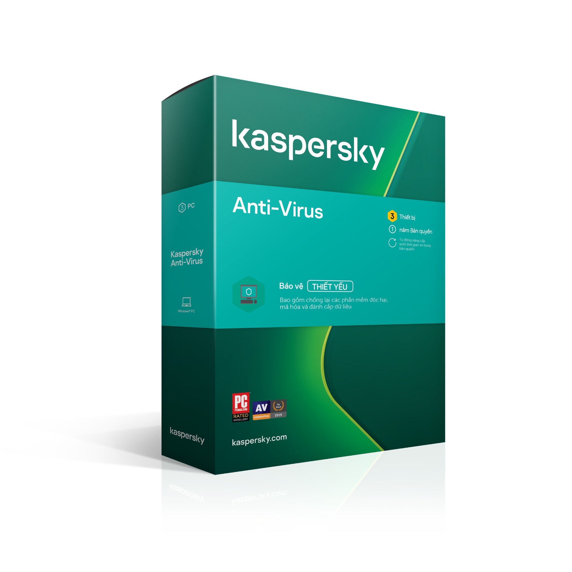 Phần mềm diệt Virus Kaspersky Anti Virus Cho 3 Máy Tính - KAV3U - Hàng chính hãng