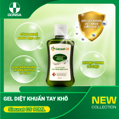 Gel diệt khuẩn tay khô Sieusat GS dạng gel - 90 ml