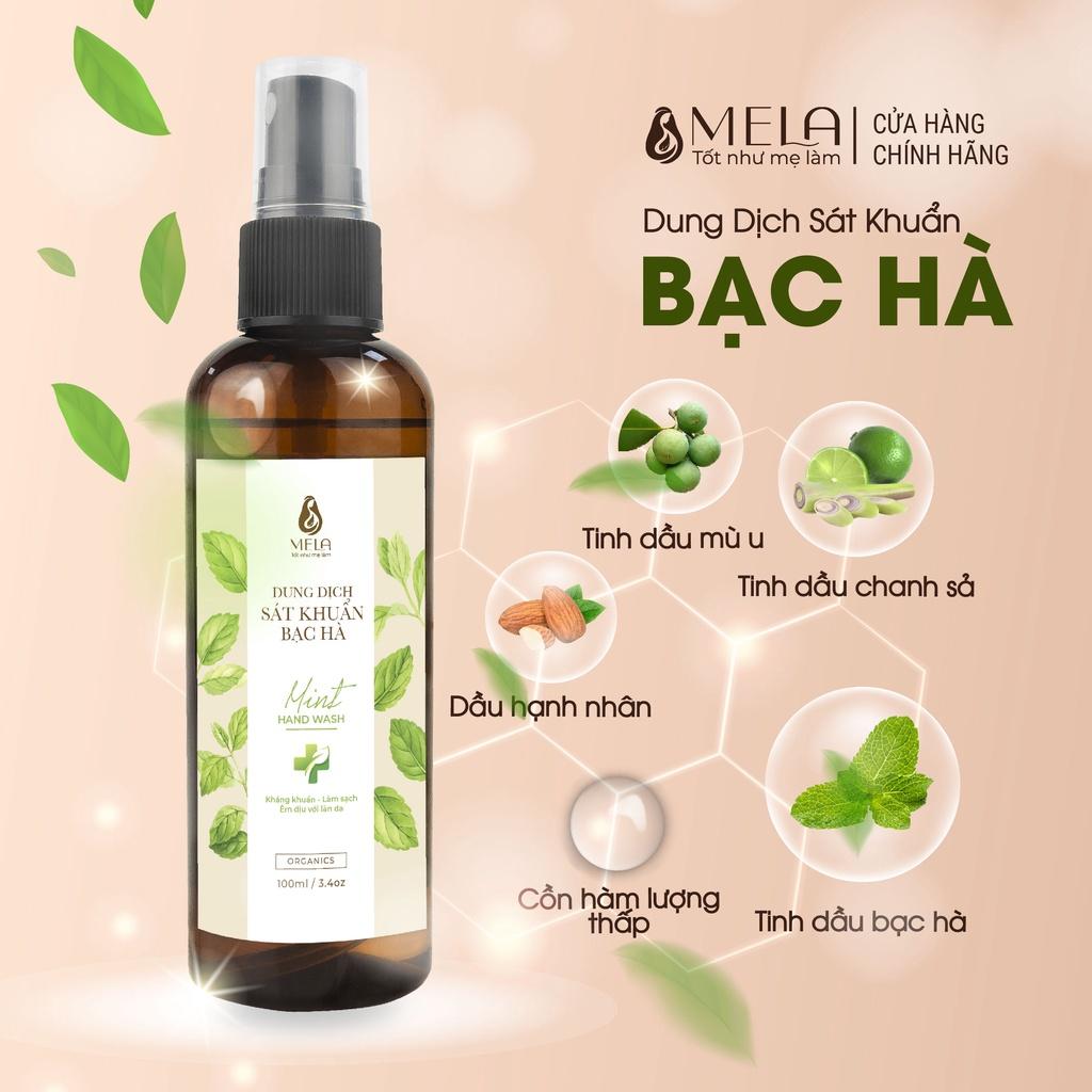 Dung Dịch Sát Khuẩn Bạc Hà MELA Kháng Khuẩn Khử Mùi Thơm Mát 100ml - ML02