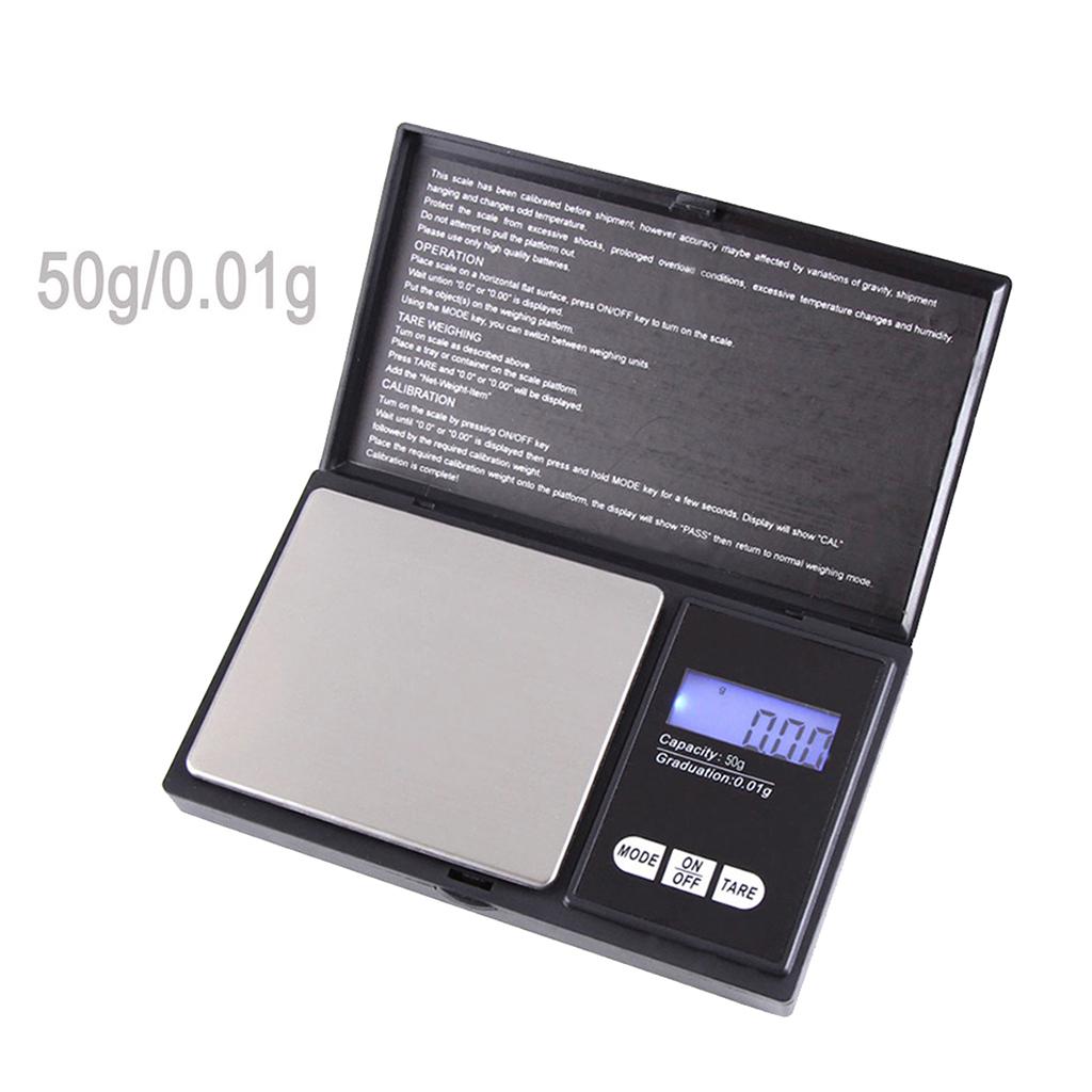 2 Pieces Mini Digital Scale 50g x 0.01g Jewelry Gram LCD Weighting Precise