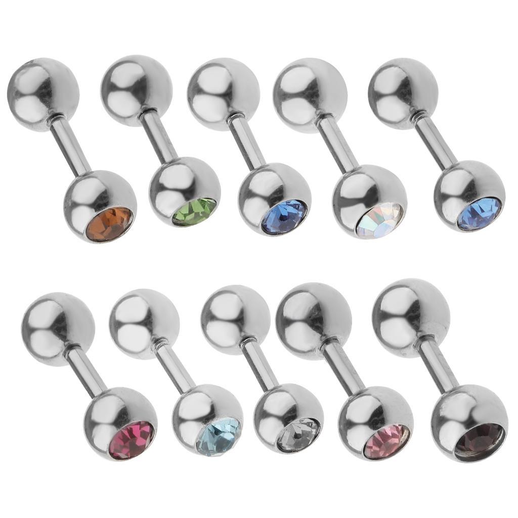10 Pieces Stainless Steel Ear   Lip  Bar Piercings Jewelry