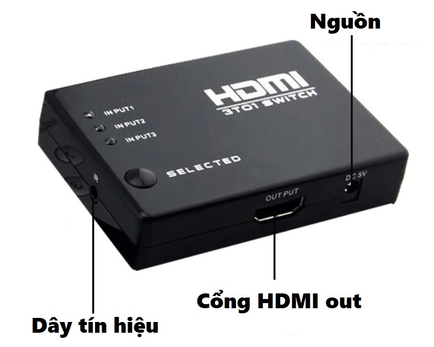 Bộ gộp HDMI 3 cổng vào 1 cổng ra vỏ xanh AZONE