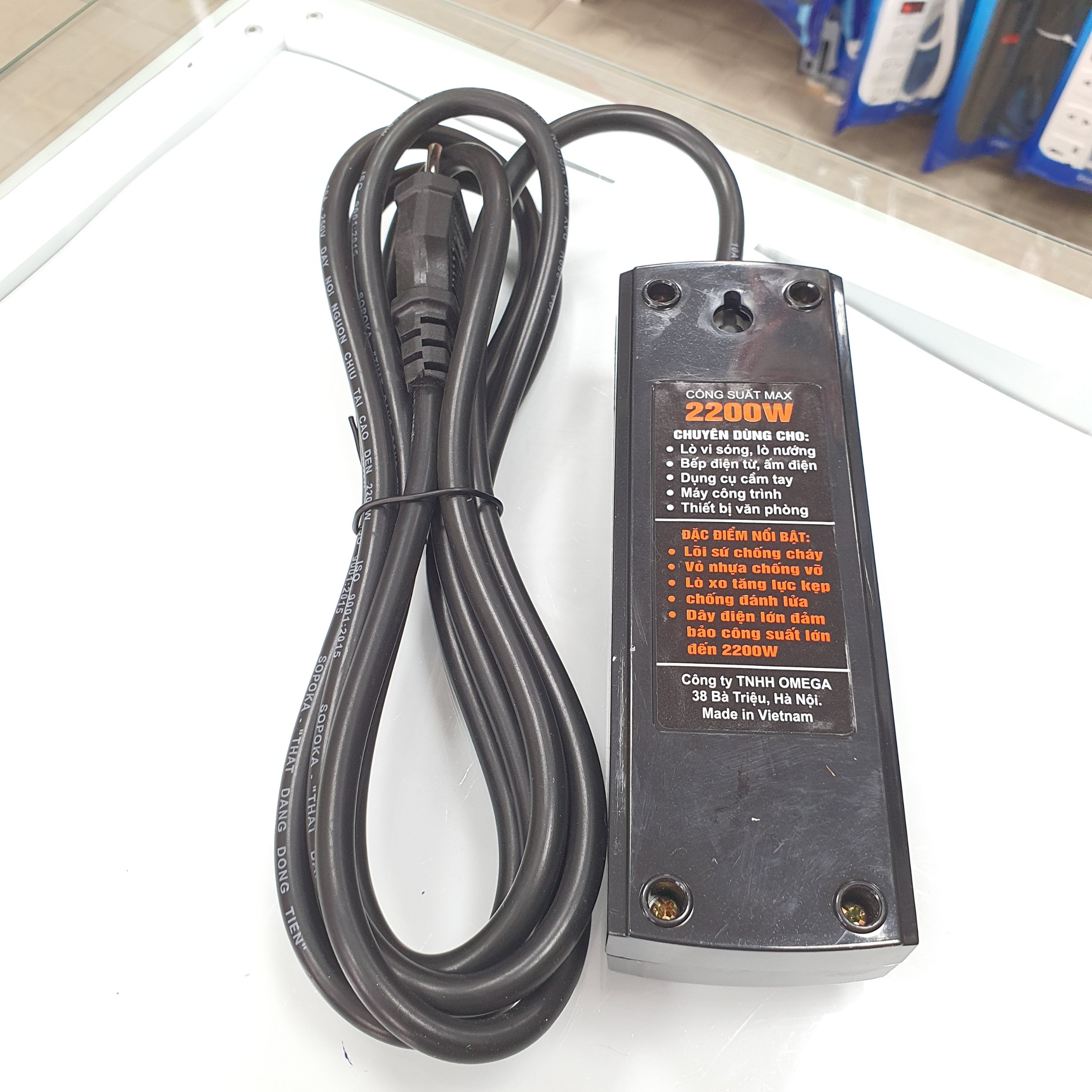 Ổ cắm điện lõi sứ chống cháy chịu tải 2200W 3K Sopoka