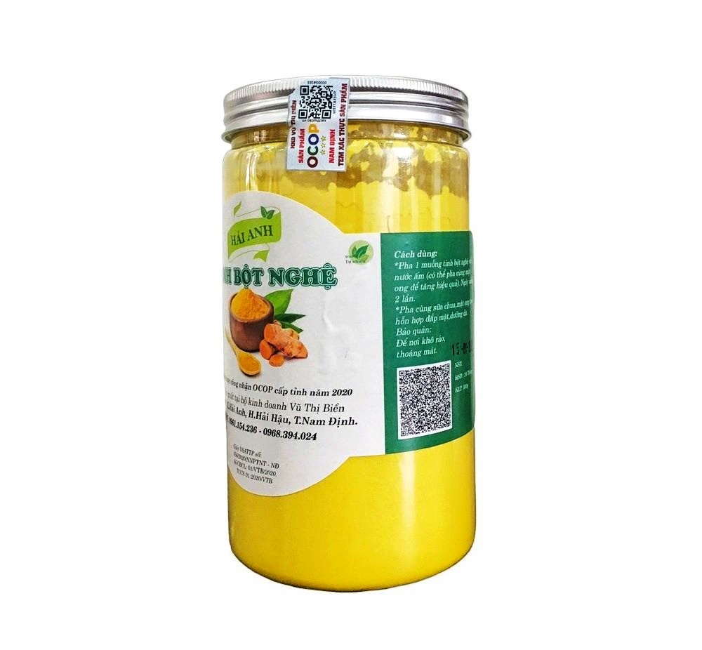 Tinh bột nghệ Nam Định loại đặc biệt 500g, sản phẩm ocop 3 sao, nghệ tươi 100%, không phụ gia, hương liệu, chất bảo quản