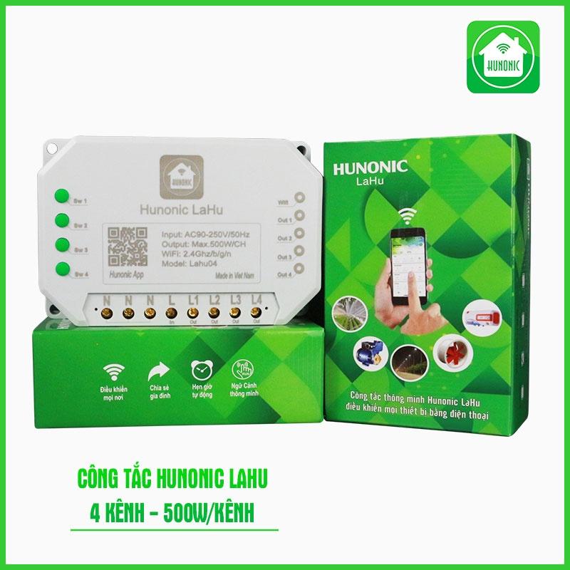 Công Tắc Wifi Hunonic Lahu Điều Khiển Từ Xa Qua Điện Thoại 1 Kênh/2 Kênh/4 Kênh, Công Tắc Thông Minh Hẹn Giờ Tự Động.