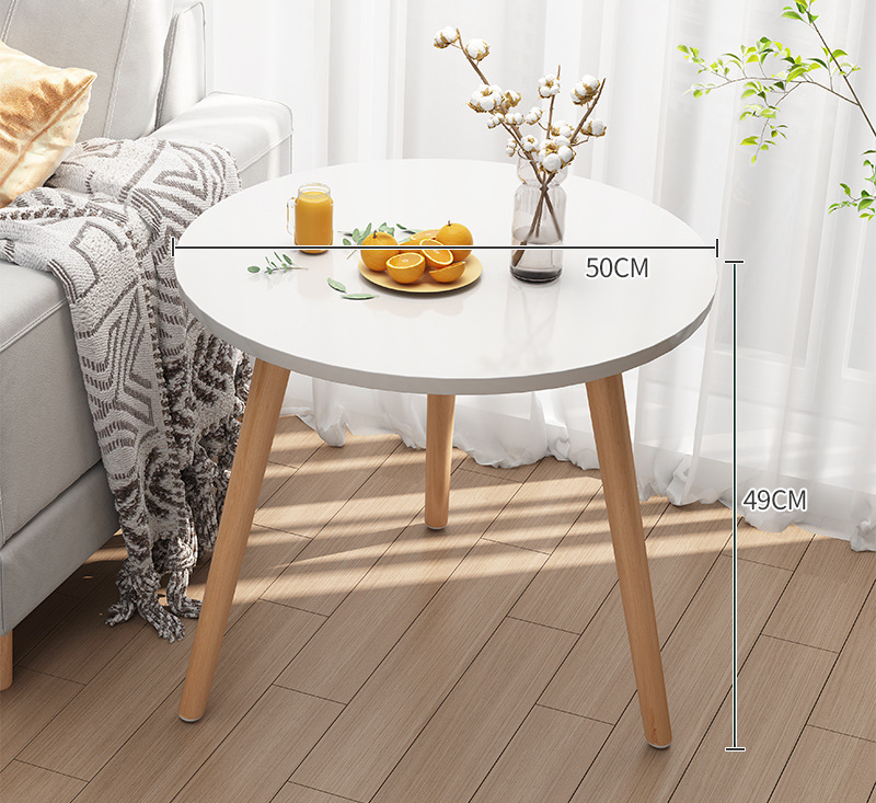 Bàn trà, bàn sofa tròn trắng 40x50, bàn cafe phòng khách, bàn coffee, bàn gỗ cà phê