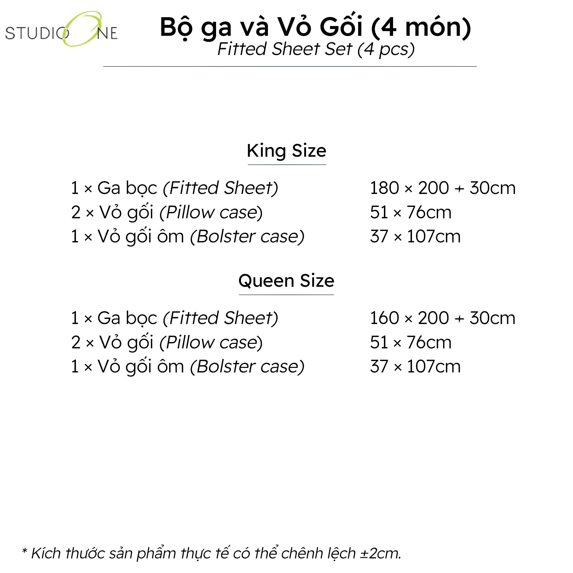 Bộ ga và Vỏ gối Studio One Denzel MicroXT Sateen, 4 món