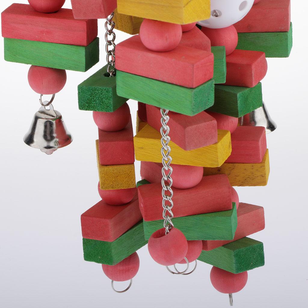 Pet Parrot Chew Birds Swing Wooden Blocks Toys For Small Medium Large Birds