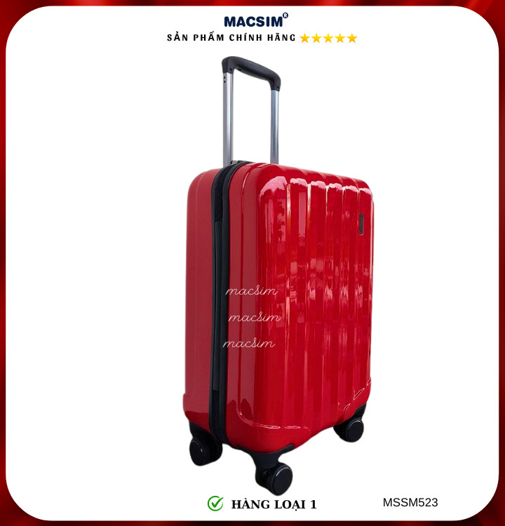 Vali cao cấp Macsim Smooire MSSM523 cỡ 20 inch màu gold, Balck, Red - Hàng loại 1