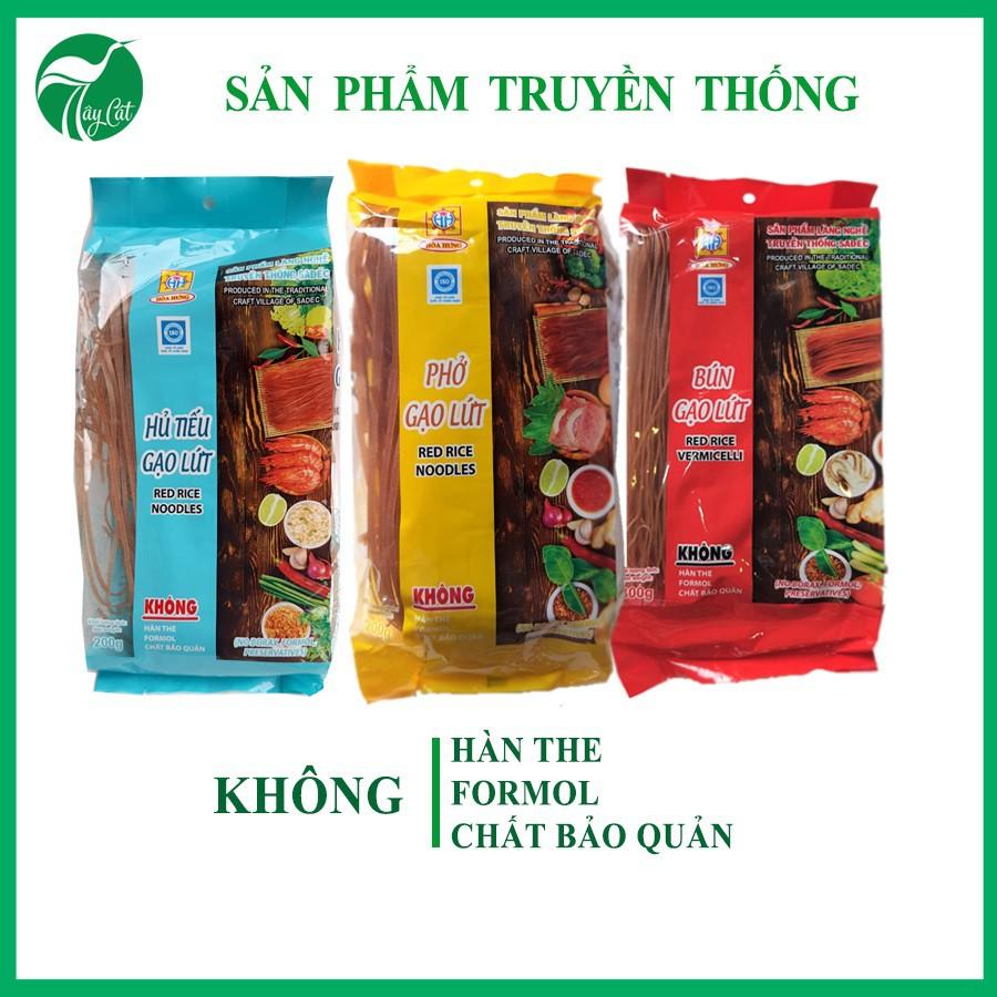 Combo 3 gói bún phở hủ tiếu gạo lứt HOÀ HƯNG Sa Đéc, dành cho ăn kiêng và thực dưỡng